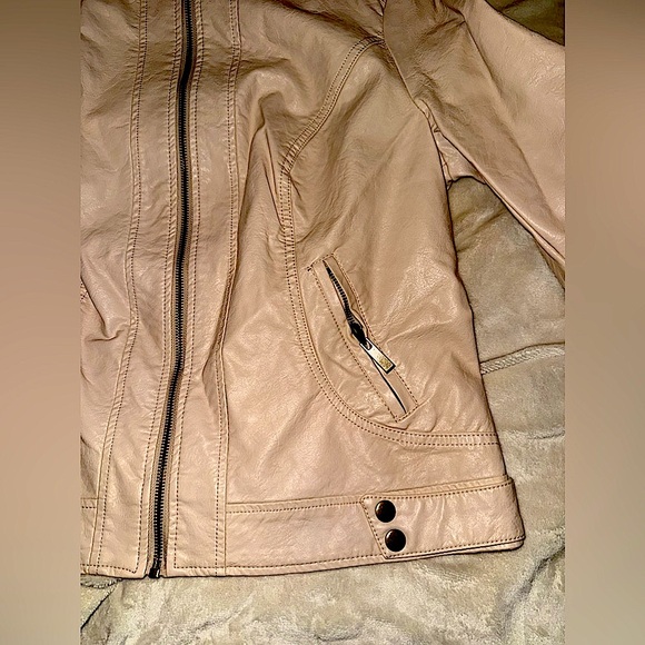 APT 9 PINK LEATHER JACKET LARGE - Picture 3 of 4